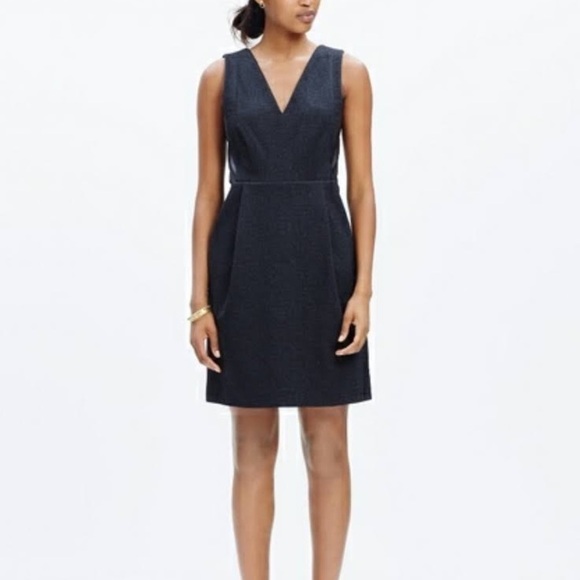 Madewell Leather Insets Pointe Dress Black Sz 0 - Picture 1 of 12